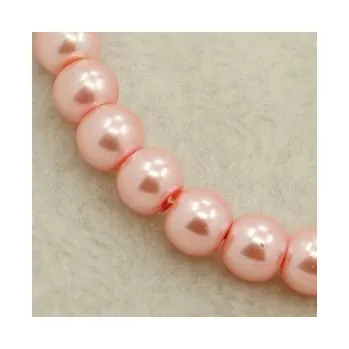 Dětské navlékací korálky Voskované perličky 4mm 30ks světle růžové