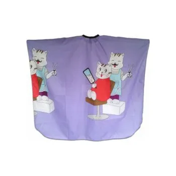 Pláštěnka Kadeřnická pláštěnka dětská KOČKY fialová