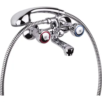 Vodovodní baterie Rio - vanová kohoutková nástěnná baterie, s příslušenstvím, rozteč 150 RI1056B