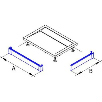 Sprchová vanička PWI - hliníkový panel k čtvercové vaničce 100x100, montáž do rohu (L-panel) PWIL100100