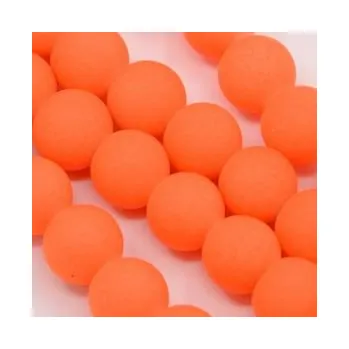 Dětské navlékací korálky Korálky pogumované 8mm 6ks zářivě oranžové