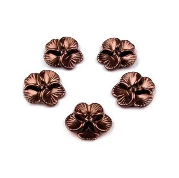 Dětské navlékací korálky Plastový korálek květ metalický hnědý