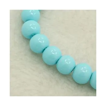 Dětské navlékací korálky Voskované perličky 12mm 10ks nebesky modré