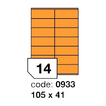 Papír Samolepící etikety Rayfilm Office 105x41 mm 100 archů, fluo oranžová, R0133.0933