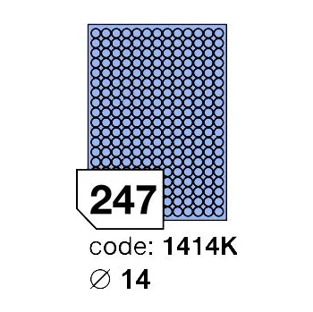 Samolepící etiketa Samolepící etikety Rayfilm Office průměr 14 mm 100 archů, matně modrá, R0123.1414K