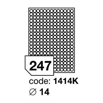 Samolepící etiketa Samolepící snímatelné etikety Rayfilm Office průměr 14 mm 100 archů R0102.1414K