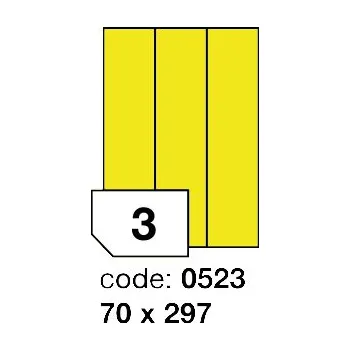 Kancelářské potřeby Samolepící etikety Rayfilm Office 70x297 mm 100 archů, matně žlutá, R0121.0523