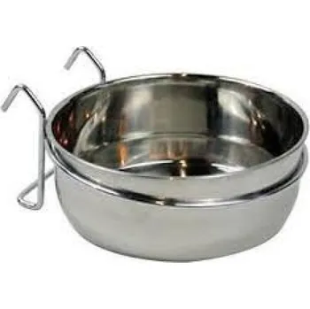 Chov hospodářského zvířete Nerez miska 110 ml, držák s háčky na uchycení