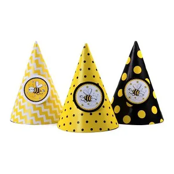 Party dekorace Čepice Včelka, 6 ks, 16 cm