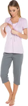Těhotenské noční prádlo Italian Fashion Dámské pyžamo těhotenské Felicita růžové XL