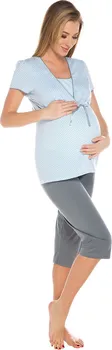 Těhotenské noční prádlo Italian Fashion Dámské pyžamo těhotenské Felicita modré XL