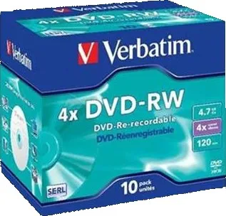 Optické médium Verbatim DVD-RW 10-pack jewel 4x 4.7GB
