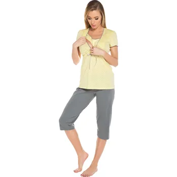 Těhotenské noční prádlo Italian Fashion Dámské pyžamo těhotenské Felicita žluté S
