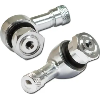 Duše na kolo Ventilky hliníkové 90° stříbrné, pár