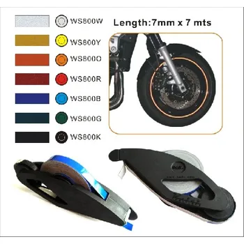 Proužky na ráfky Keiti s aplikátorem, oranžové (reflexní)