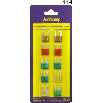 Autopojistky Sada pojistek MINI nožových plochých, 10 ks (2x7.5, 2x10, 3x15, 1x20, 1x25, 1x30 A)
