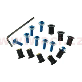 Inbusy s vložkami M5 pro uchycení plexi Oxford, modrý elox