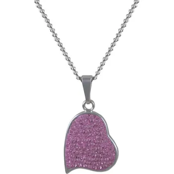 Náhrdelník Náhrdelník růžový se Swarovski Elements srdce Rose