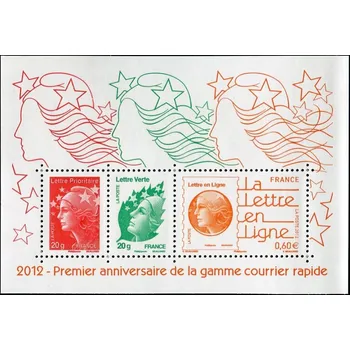 Poštovní známka Post France (2012) MiNr. 5430 ** - Francie - BLOCK 205 - 1 rok nového poštovního kurzu