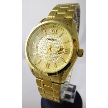 Hodinky Foibos Dámské ocelové zlacené hodinky Foibos 1Y43.1 s římskými číslicemi (Foibos Dámské ocelové zlacené hodinky Foibos 1Y43.1 s římskými číslicemi)