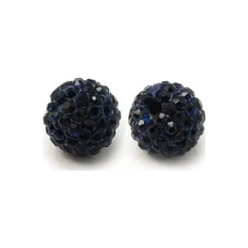 Dětské navlékací korálky Korálek shamballa tm.modrý10mm (1ks)