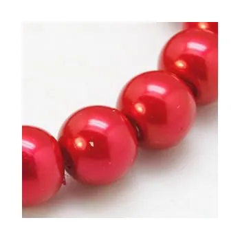 Korálek Voskované perličky 4mm 30ks karmínové