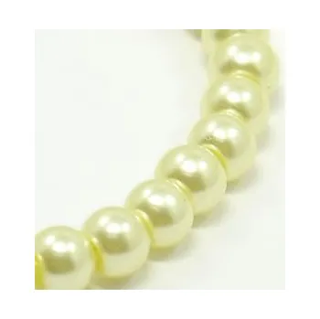 Dětské navlékací korálky Voskované perličky 10mm 10ks světle žluté