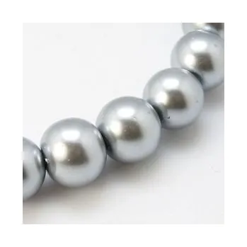 Dětské navlékací korálky Voskované perličky 10mm 10ks stříbrné