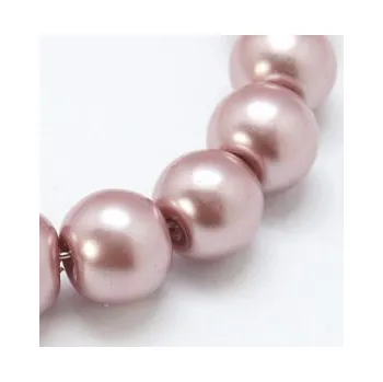 Dětské navlékací korálky Voskované perličky 12mm 10ks růžovohnědé