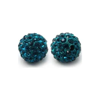 Dětské navlékací korálky Korálek shamballa modrozelený 10mm (1ks)