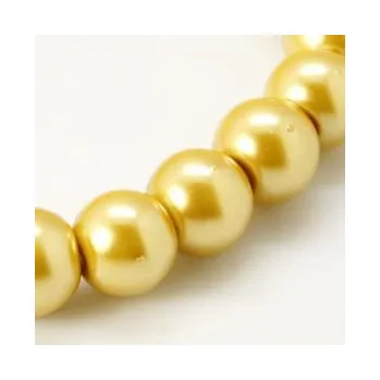 Dětské navlékací korálky Voskované perličky 6mm 20ks zlatožluté