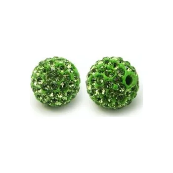 Dětské navlékací korálky Korálek shamballa zelený 10mm (1ks)