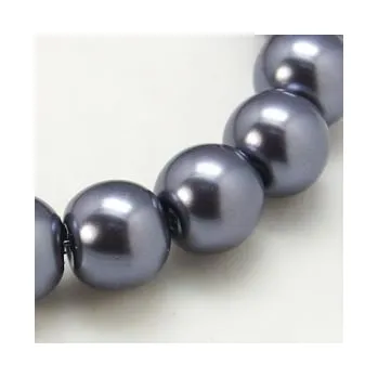 Dětské navlékací korálky Voskované perličky 12mm 10ks břidlicově šedé