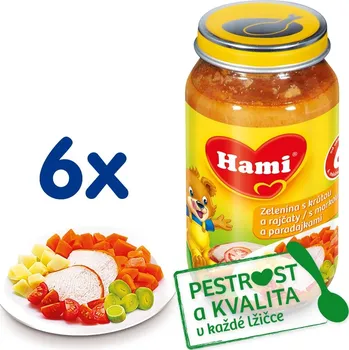 Hami Zelenina s krůtou a rajčaty - 6 x 200g