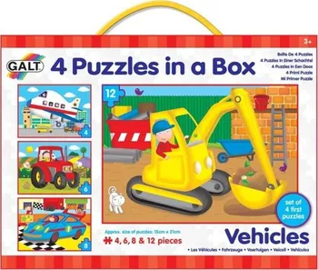 Puzzle Galt 4 Puzzle v krabici - dopravní prostředky