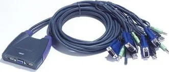 KVM přepínač ATEN 4port KVM USB mini, audio, 0.9 metru kabely