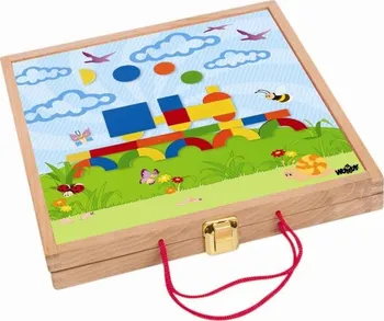 dřevěná hračka Woody Magnetický kreativní kufřík s tvary