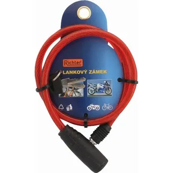 Richter zámek lankový 8x 650 mm, červená