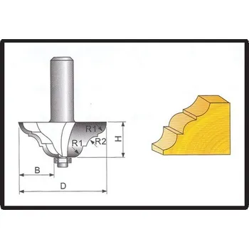 Příslušenství k frézce Stavtool tvarové frézy do dřeva 8x34,4x12,7mm