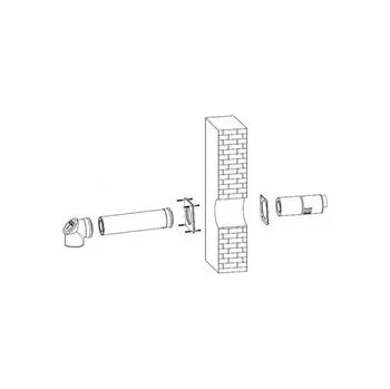 Kouřovod Buderus odkouření kondenzační 7747215 367, stavební sada WH/WS přes zeď koaxiální, pr. 80/125 mm