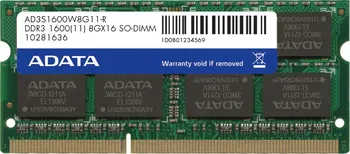 Operační paměť ADATA SO-DIMM 8GB DDR3 1600MHz CL11 (AD3S1600W8G11-R)