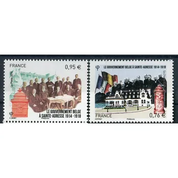 Poštovní známka Post France (2015) MiNr. 6094 - 6095 ** - Francie - Belgická vláda v Sainte-Adresse 1914-1918