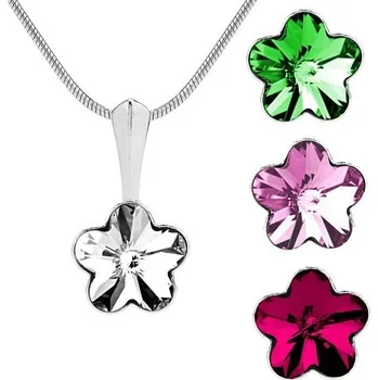 Přívěsek Stříbrný přívěsek květina se Swarovski elements 10 mm - VSW016P