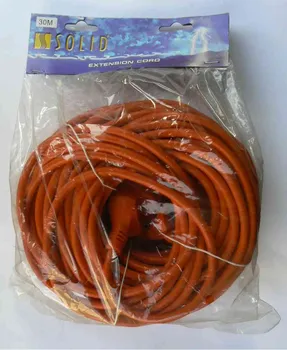 Prodlužovací kabel Solight prodlužovací kabel - spojka, 1 zásuvka, oranžová, plochá, 30m
