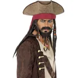 Smiffys Pirátský klobouk s dredy hnědý