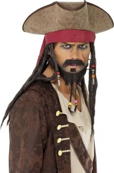 Karnevalový doplněk Smiffys Pirátský klobouk s dredy hnědý