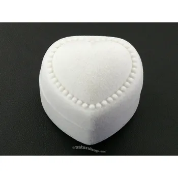 Dárková krabička Sametová dárková krabička srdce bílé na náušnice