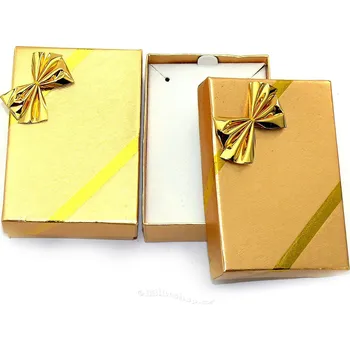 Dárková krabička Dárková krabička zlatá 8 x 5,5cm - na přívěsek, náušnice