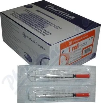 Injekční stříkačka Injekční stříkačka ins.1 ml U100 Chirana 100 ks 0.33x12
