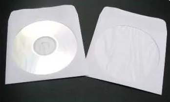 Obal obálka na CD/DVD, papírová, bílá, 100ks